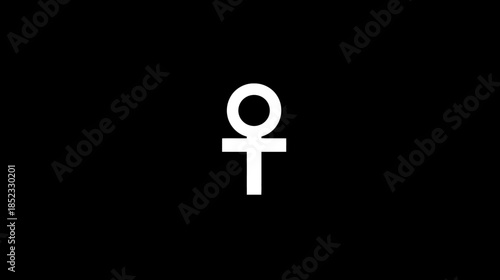 Symbolic ankh cross on black background visual for design and communication