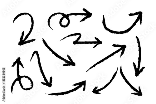 Best collection of hand drawn arrows on white background