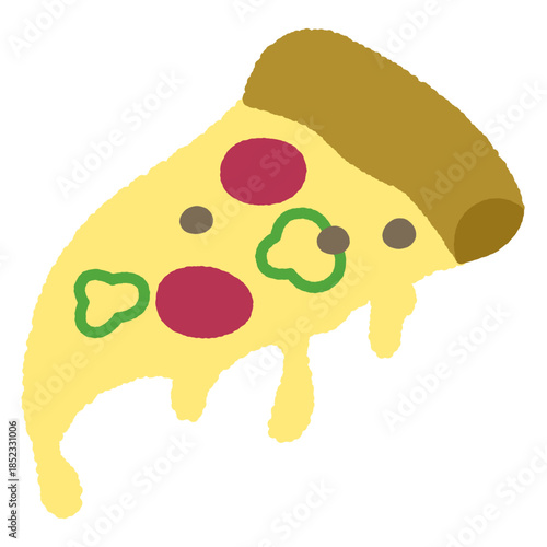 手書き風のアイコン　カットピザ