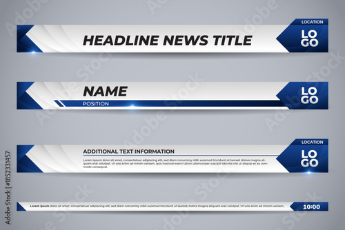 Set business blue lower third for broadcast and stream channels