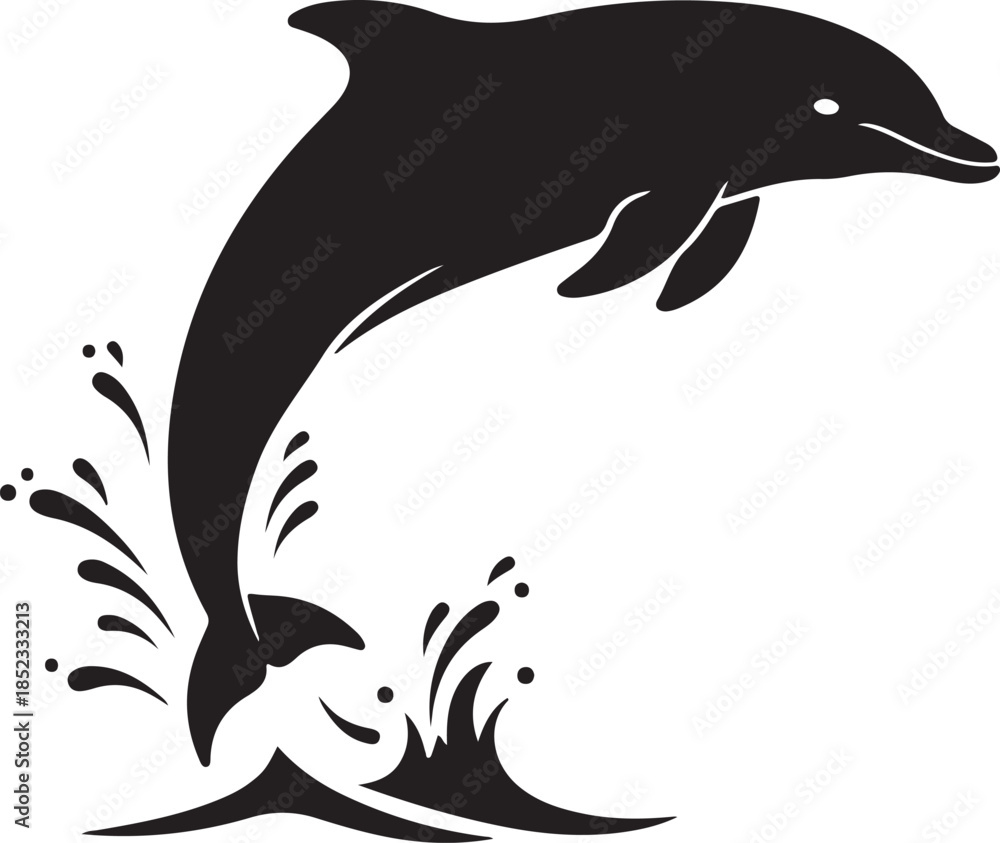 Naklejka premium Dolphin Vector Silhouette