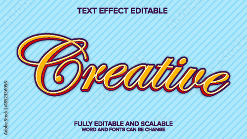 3d text effect creative vector editable