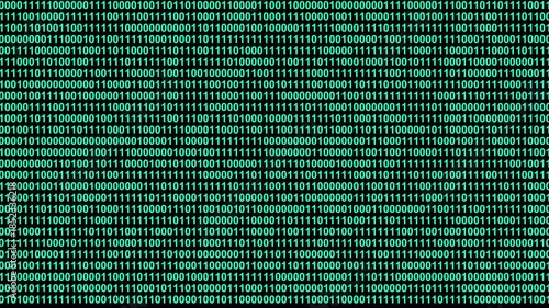 Flowing stream glowing binary code across transmission of data, encryption, processing. tech, programming. Shiny numbers of 1 and 0 animated to change randomly.