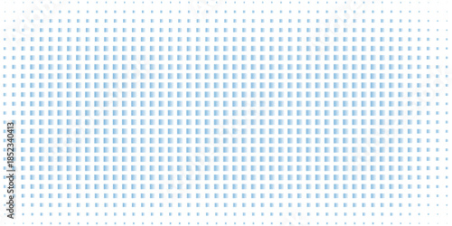 Abstract vector illustration with small squares and pixels. blue Dot halftone with randomus opacity