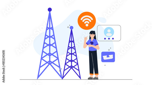 Pharmacist Consultating on New Prescription. Flat Vector Illustration