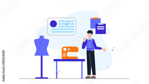 Renewable Energy Grid Managemenr. Flat Vector Illustration