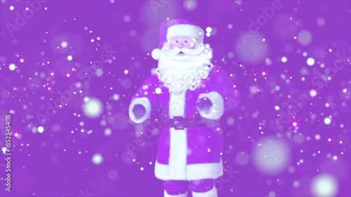 Merry Christmas text with glittering particles. Winter holiday 4k video background.
