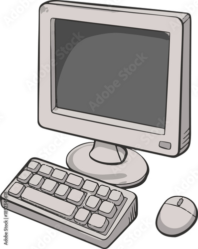 computer monitor with mouse