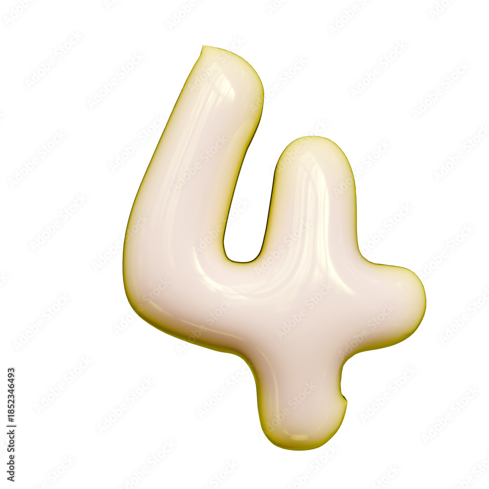 Obraz premium Alphabet letter And Number symbol 3D Render Word Lustrous Ivory Powerup Artifact