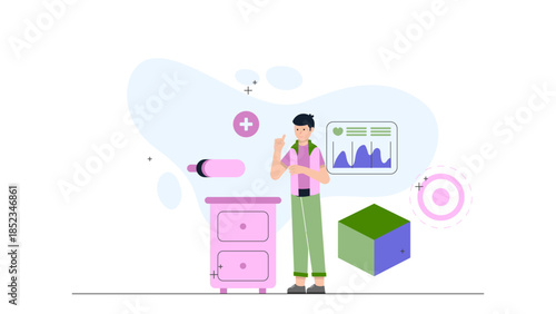 Pharmaceutical Distribution Center Managing Vaccine Shipments. Flat Vector Illustration