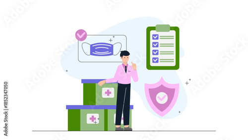 Sustainable Tourism Company Promoting Eco-Tours. Flat Vector Illustration