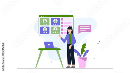 Digital Publishing Team Creating Interactive eBooks. Flat Vector Illustration