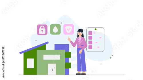 Digital Will and Estate Planning Service. Flat Vector Illustration