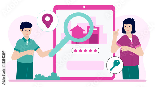 Digital Will and Estate Planning Service. Flat Vector Illustration