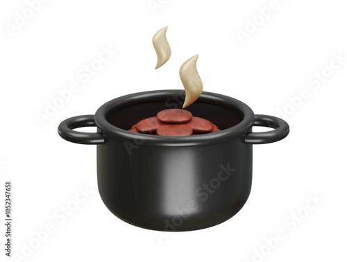 meat cooking icon 3d illustration render