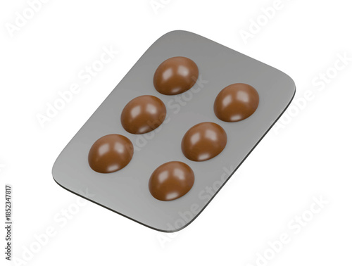 baked cupcake in muffintray icon 3d illustration render