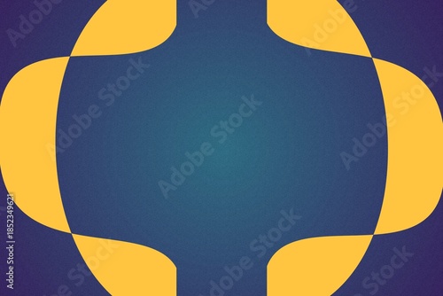 Abstract Blue Gradient Texture with Golden Organic Shapes