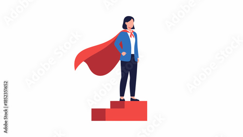 Hero Superhero Showing Confidence In Cape Pose.