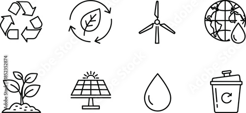 Environmental conservation icons