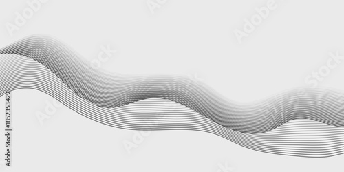 Abstract vector background with grey wavy lines