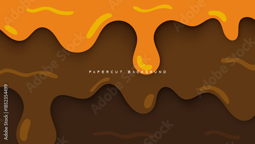Melted Chocolate Dripping Background Vector Illustration