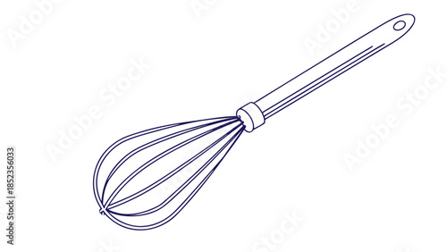 Whisk with motion lines on black background