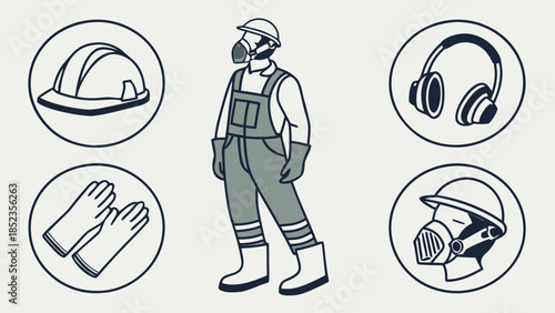 Construction worker with personal protective equipment