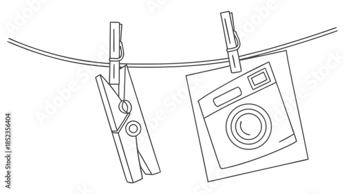 Laundry day essentials hanging on a line