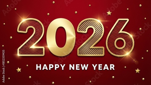 New year celebration glowing golden numbers typography design