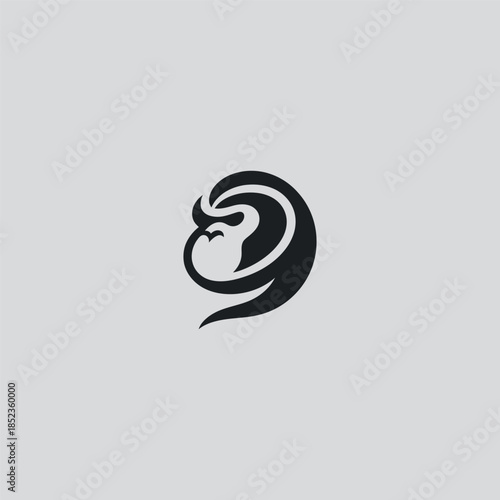 Simple ape head logo in bold minimalist line art style.