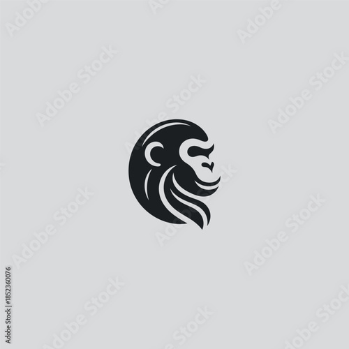 Simple ape head logo in bold minimalist line art style.