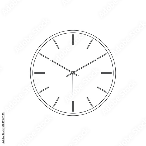 simple clock vector outline design