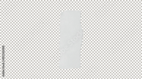 Vertical rectangular patch of white fluffy cloud or soap foam with soft edges isolated on a transparent background.