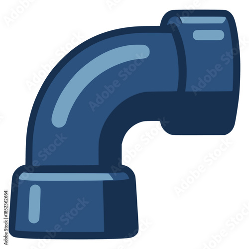 elbow pipe plumbing connection flat color vector illustration template design