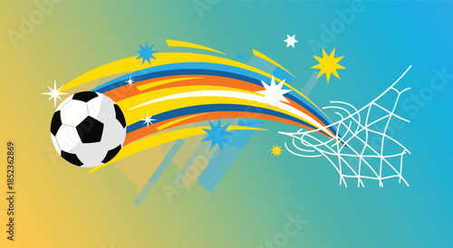 Soccer Ball and Net Goal Celebration