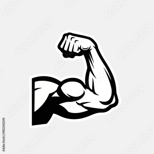 A detailed vector illustration showcasing a well defined human bicep muscle highlighting anatomical structure high quality