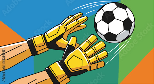 Soccer Goalkeeper Gloves Reaching for Ball