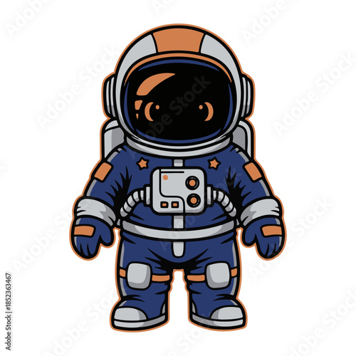 cute astronaut cartoon standing