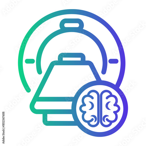 mri scanner Line Gradient Icon
