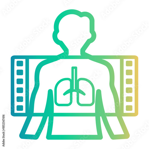 radiography Line Gradient Icon
