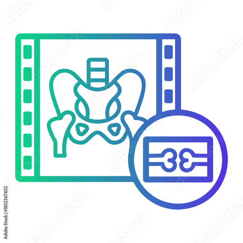 radiography Line Gradient Icon