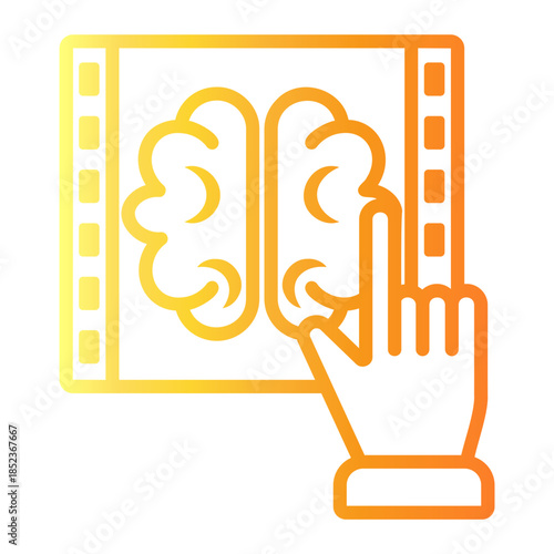 brain Line Gradient Icon