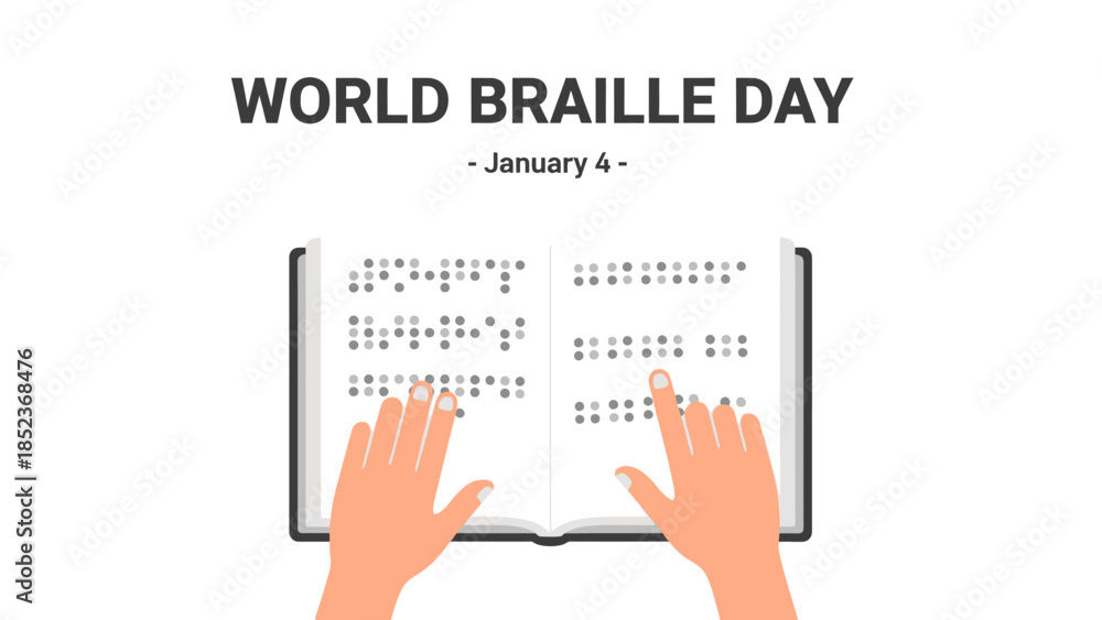 Obraz premium Celebrating World Braille Day on January 4th Understanding the Importance of Braille Literacy