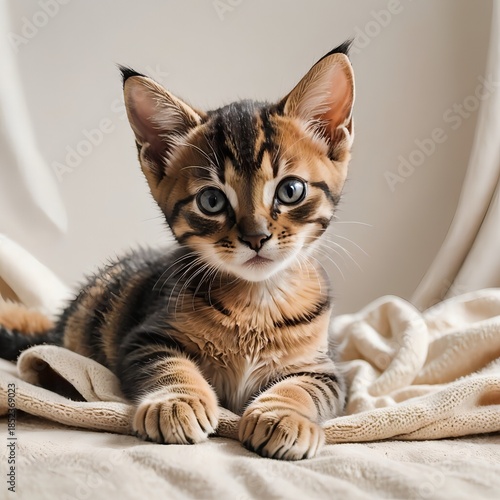 ごろんと寝転ぶアビシニアンの子猫イラスト