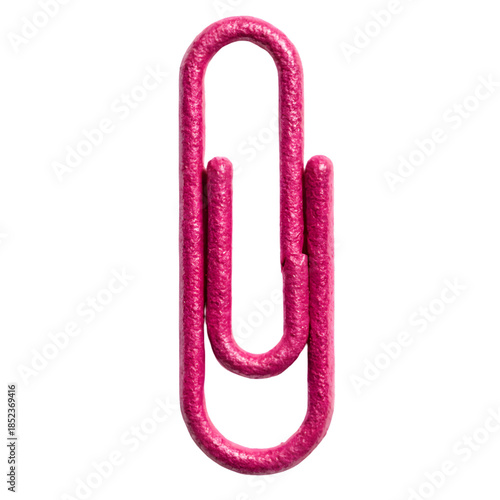 Pink Glitter Paperclip on White Background on transparent background