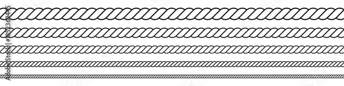 Collection of Minimalist rope icon line pattern vector stock illustration