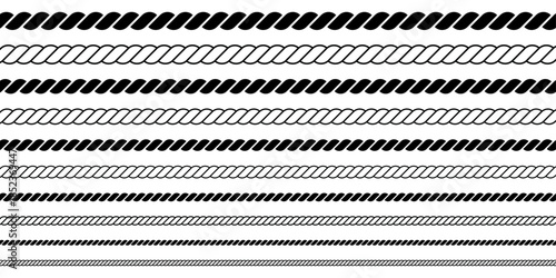 Collection of Minimalist rope icon line pattern vector stock illustration