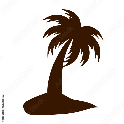 Coconut tree silhouette vector 