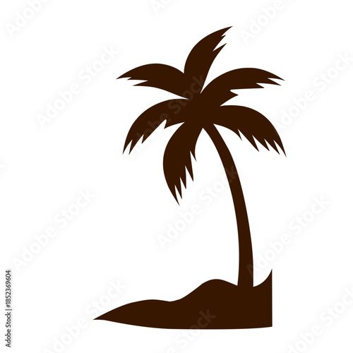 Coconut tree silhouette vector 