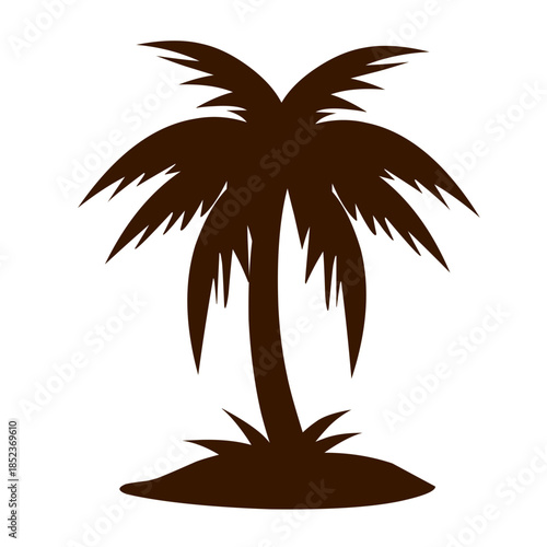 Coconut tree silhouette vector 